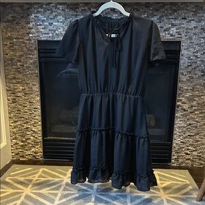 Girls Black Ruffle Dress